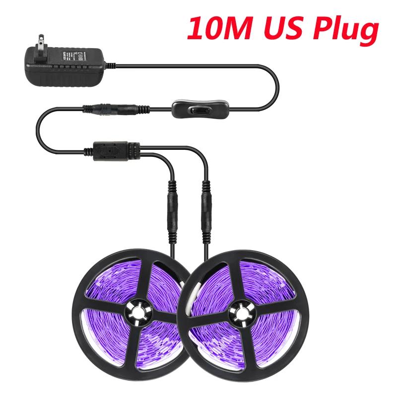 DC 12V UV LED Light Strip Flexible 385-400nm Black Light 2835 SMD 5M 10M 15M Diode Tape for Cloakroom DJ Glow Fluorescence Party