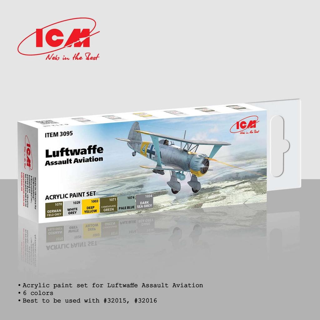 ICM Escadrila Germană de Asalt Vopsea Acrilică Vopsea Model 3095 Set,