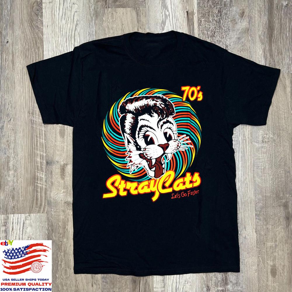 Футболка STRAY CATS Band Let s Go Faster Полный размер S-5XL Унисекс L