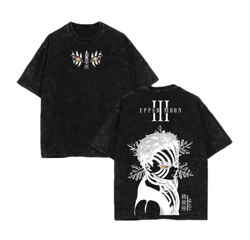 2026 Streetwear Demon Slayer Vintage Washed T-shirt Oversized Man Women Short Sleeve Tee Anime Printed Casual Tops Summer Y2k