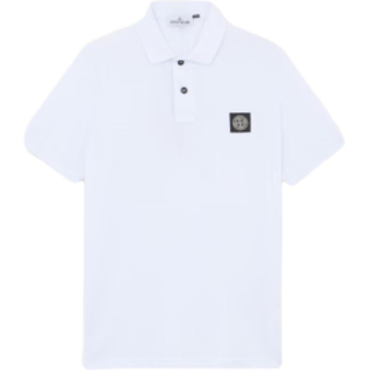 Stone Island Solid Color Button Slim Fit Short Sleeve Polo Shirt Men tops White K2S152200005S0017-V1001 L
