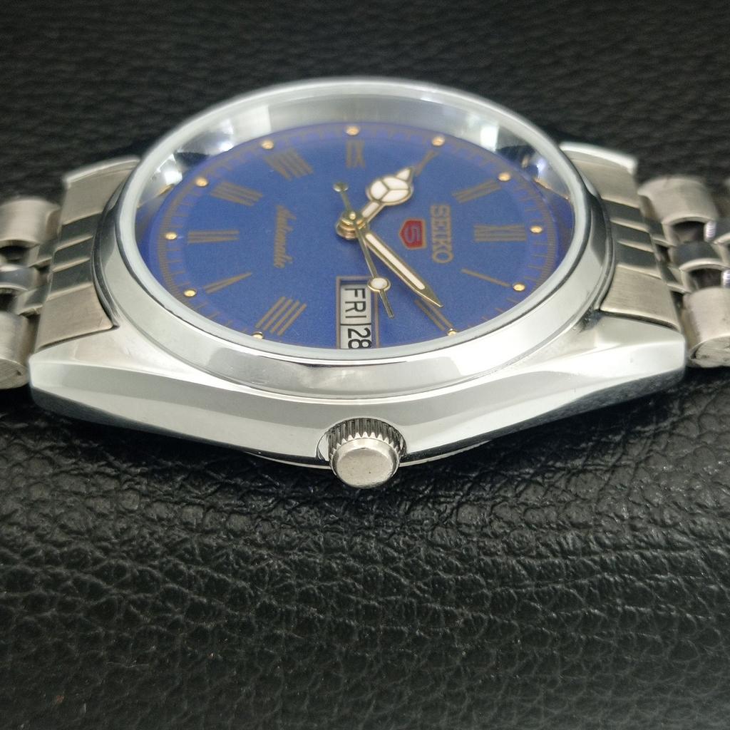 VINTAGE REFURBISHED SEIKO 5 AUTOMATIC 6309A JAPAN MENS BLUE DIAL WATCH a442143-7