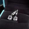 S925 Sterling Silver Versatile Dangle Earrings with White Gold Plating and Diamond Set