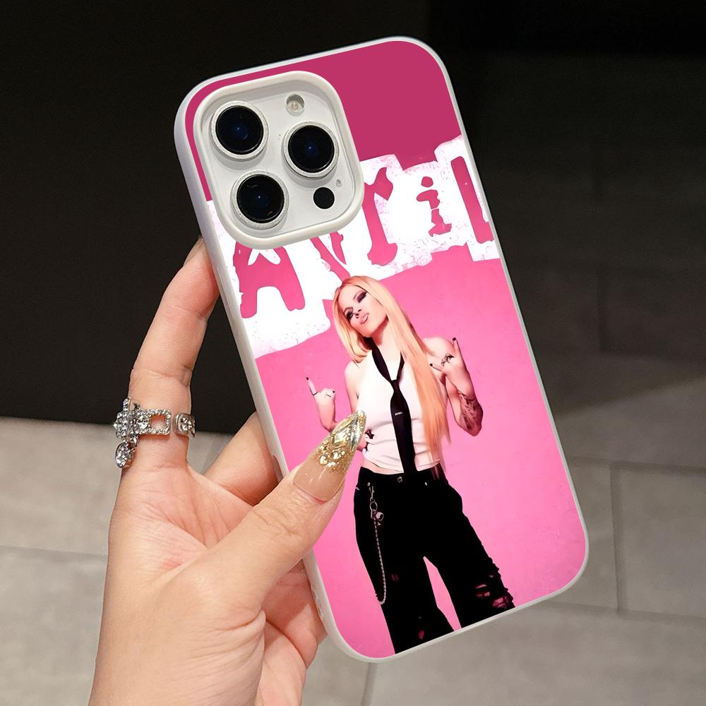 Avril Lavigne Jelly Double layer White Mobile Phone Case for iPhone 17 16 15 14 13 12 11 Air Pro Max Plus Protective