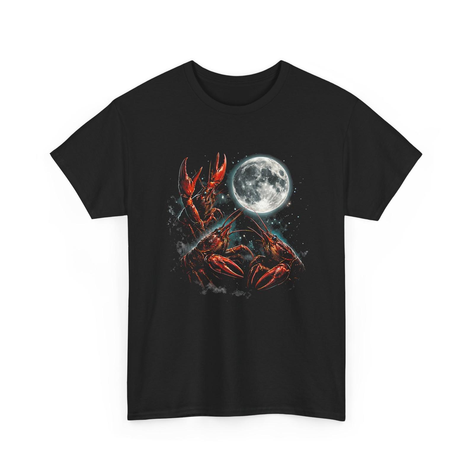 Three Crawfish Moon Shirt, Crawfish with Moon Space Animals Lovers Shirt M