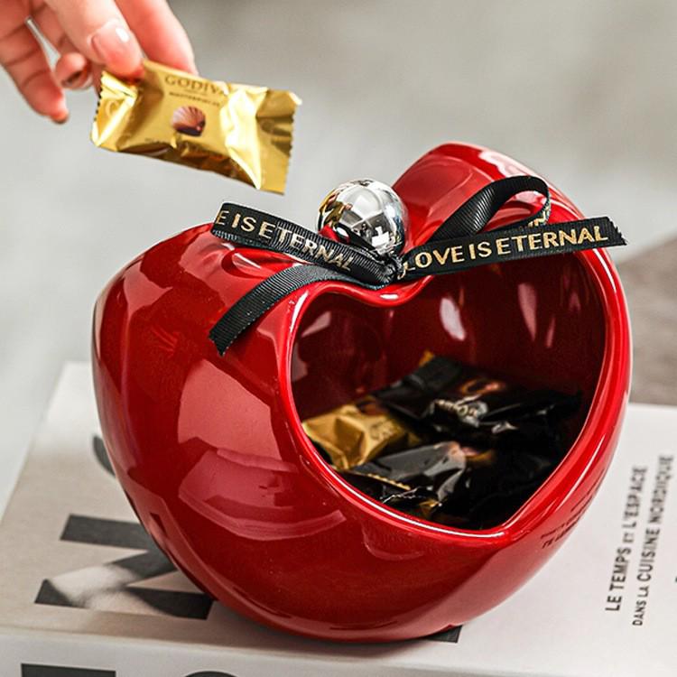 Bol à fruits en céramique pour le Nouvel An 2026 - Présentoir décoratif pour le salon, collations du réveillon de Noël, bonbons et pommes