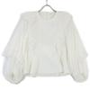 Shirocon SC2221-003SP-2 White Margaret Ruffle Balloon Sleeve Lace Back Zip Blouse Tops 36 whiteUsed