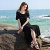Sancai Plus Size Summer A-Line Little Black Dress