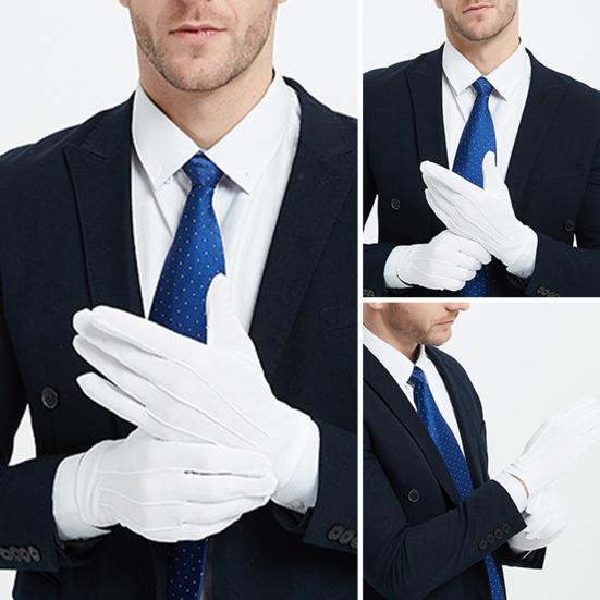 1/2/3 Pairs Formal White Gloves for Men Women, Anti-slip Breathable Uniform Gloves, Costume Dress Gloves for Halloween Cosplay Party