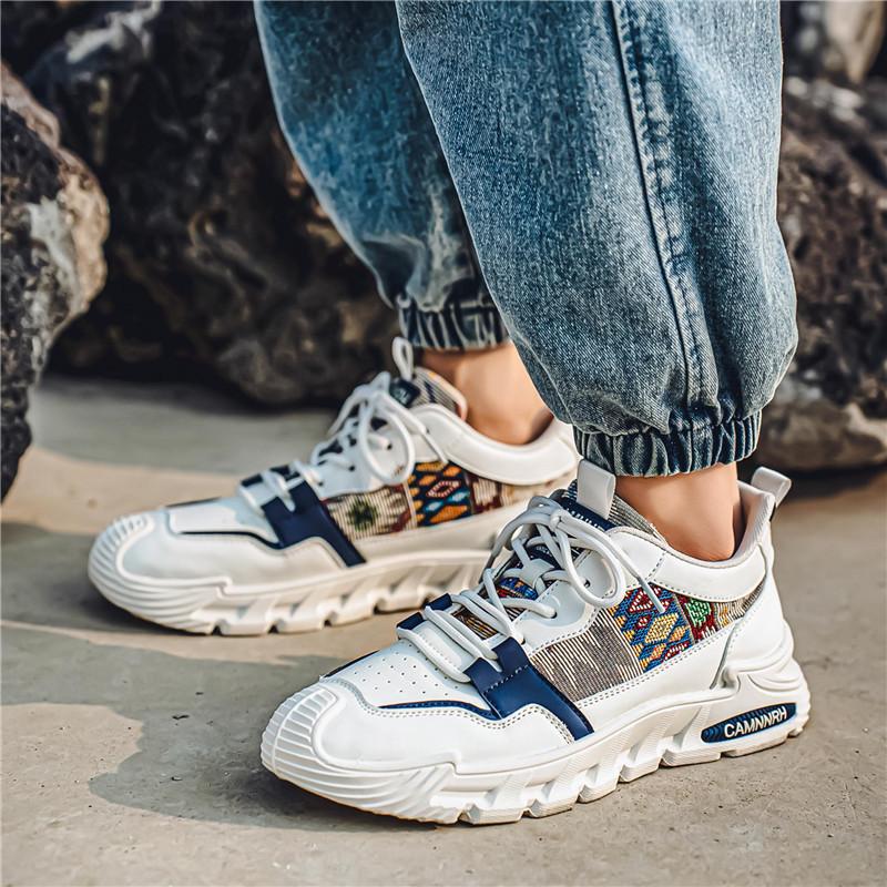 Spring and Summer Teenagers Personalized Wear-resistant Running Sneakers Trendy Low-top Thick-soled Men's Student Dad Trendy Shoes