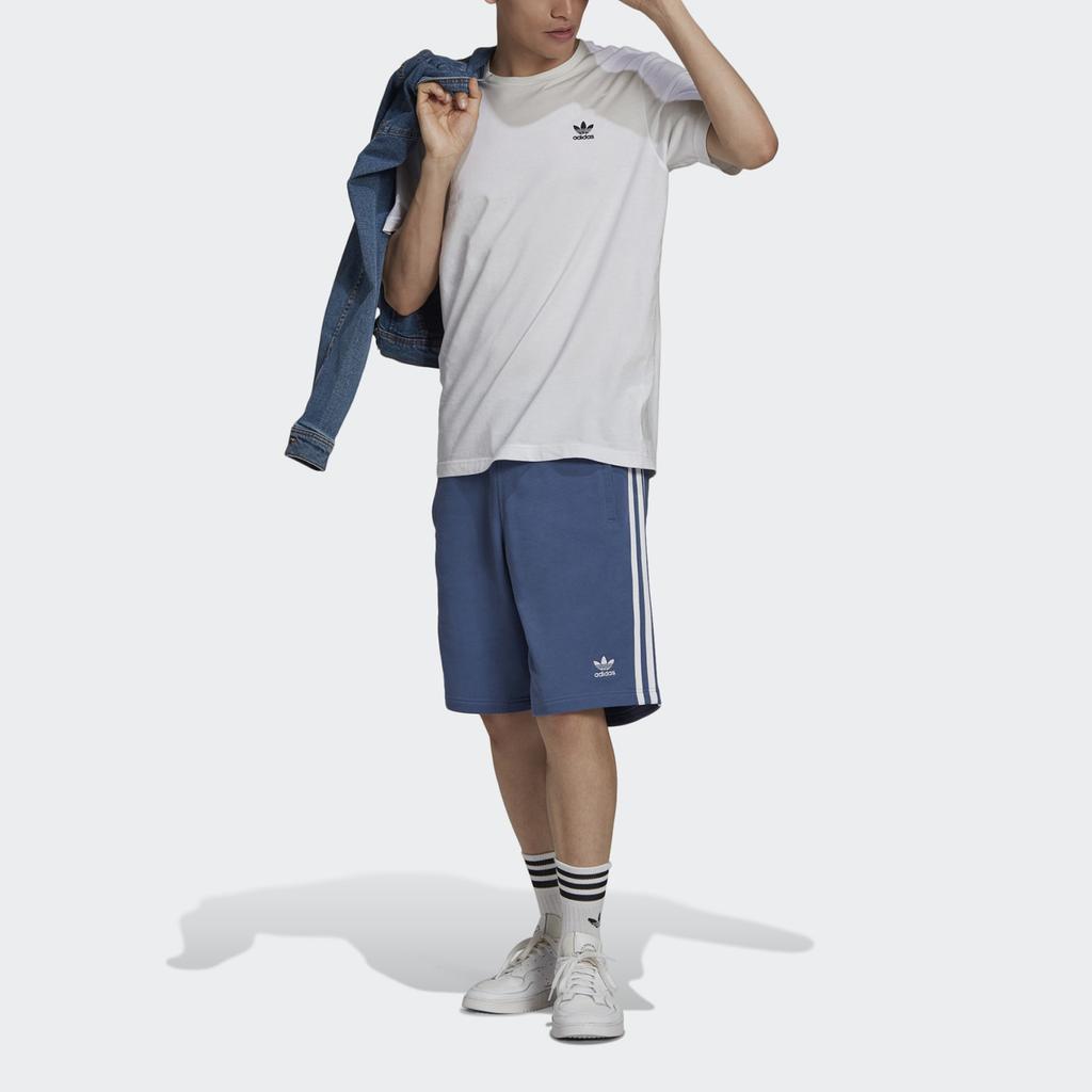 Adidas Originals Trefoil 3-Stripes Embroidered Shorts Men Bottoms Blue GN4474
