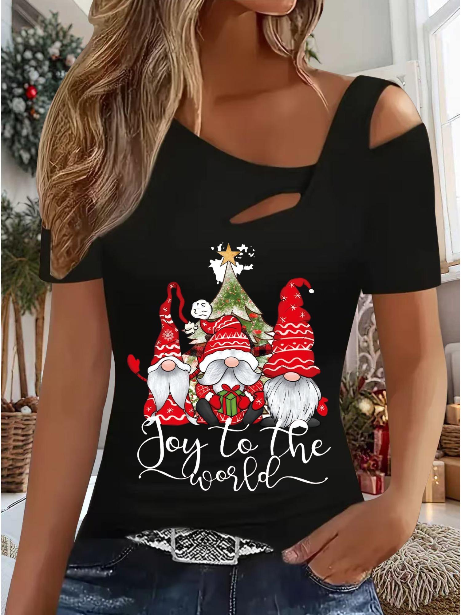 

Женский Новый Повседневный Топ Рождество Хэллоуин Рождественский Подарок Топы Рубашка Блузка XXL чёрный