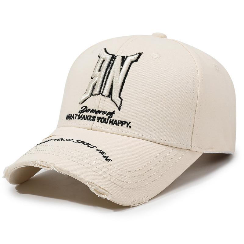 Hole Embroidered Letter Baseball Cap Unisex Sunshade Hat Outdoor Cap