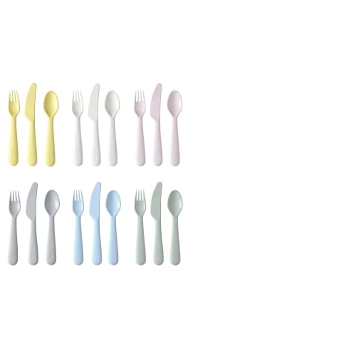 IKEA KALAS 18-piece cutlery set for children (pastel tones)