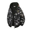 High Street Double Hat Camouflage Shark Zipper Sweater Men's and Women's Niche Design Sense Bf Wind Towel Embroidered Long-sleeved Hoodie