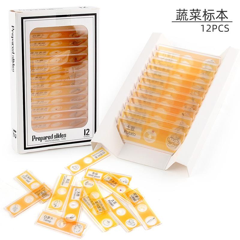 Children'S Microscope Animal Plant Insect Fruit And Vegetable 12Pcs Biological Specimen Set Scientific Experiment Toy Accessories