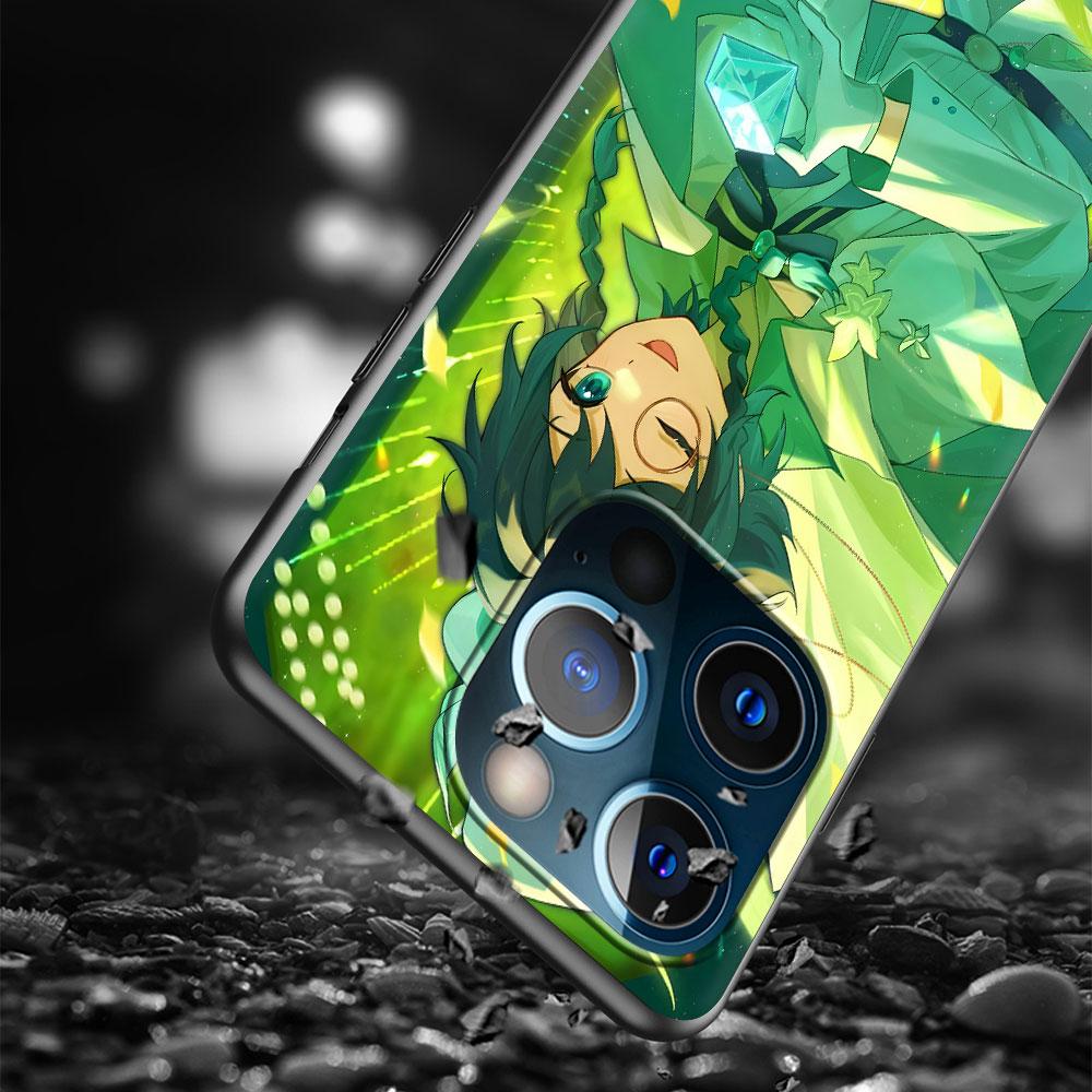 Genshin Impact Barbatos Case for Apple iPhone 14 11 7 SE 2020 8 X XS 13 12 Mini XR 15 Pro Max Silicone Black Soft Phone Cover