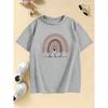 Funny Rainbow Cartoon Print Stylish Design T Shirts Kids Children's T-shirt Boys Girls Summer Spring Casual Top Tee