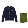 GUCCI GUCCI GG Embroidered Wool Cardigan Knitted Top Navy 576815-XKAOW-4440