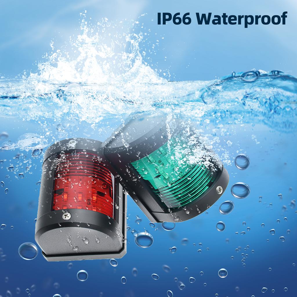 AD 1/2Pcs Red Green Navigation Light For Marine Boat Yacht Motorboat Fishing LED Lights Waterproof Side Marker Signal Lamp