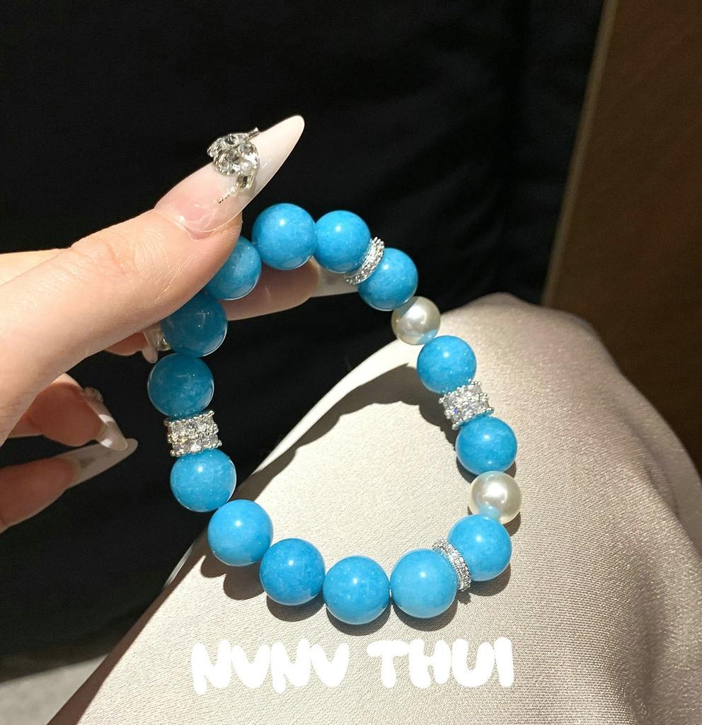 Designer Natural Pink Crystal Qingti Milk Cover Huamer Bear Bracelet Tianhe Stone Fluorite Small Waist Beaded Bracelet