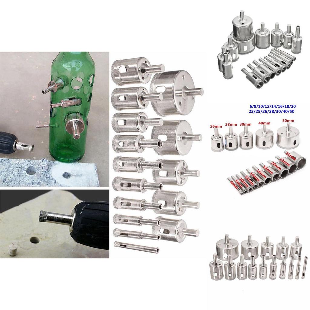 Premium Diamond Hole Saw Drill Bit Set For Effortless Tile Marble Glass Cutting 6mm-50mm**