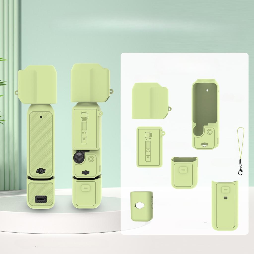 Silikonowe Etui do DJI OSMO Pocket 3 i Akcesoriów Ochrona 360° Jednolity Kolor Różowy Czarny Szary Niebieski