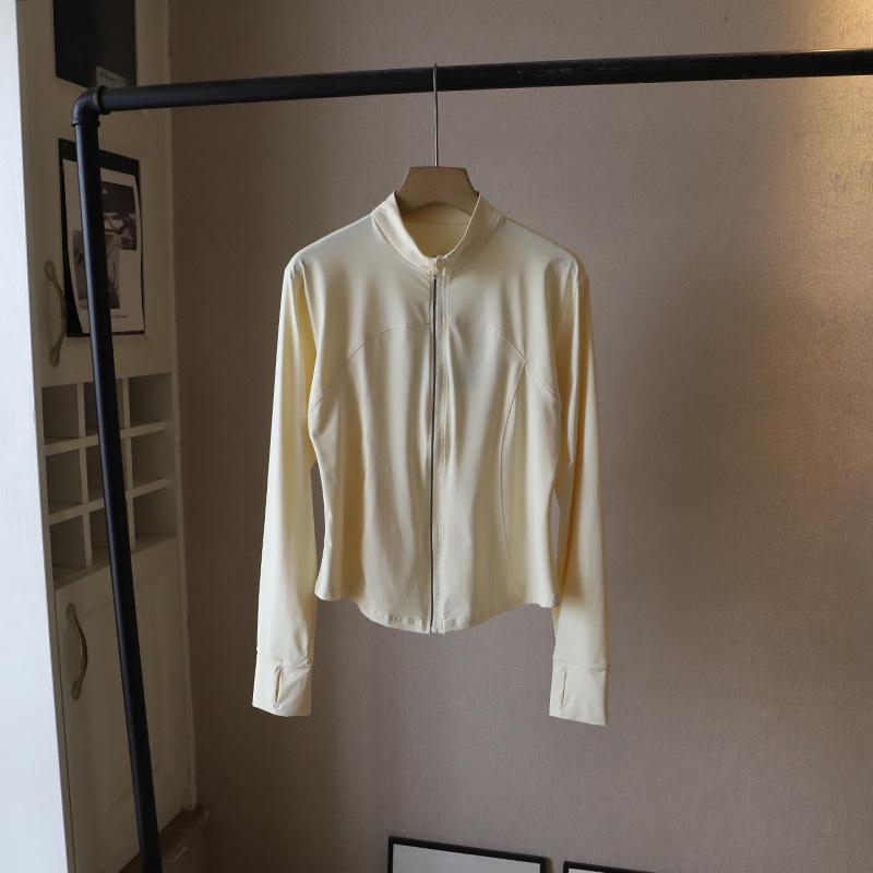 

Женская спортивная куртка с корейским воротником-стойкой на весну/лето 2025 года, приталенная, с защитой от солнца One Size жёлтый