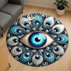 1pc Eye Peacock Round Chair Mat Office Area Rug - Non-Slip, Floor Mat for Office, Bedroom, and Indoor Decor P127105