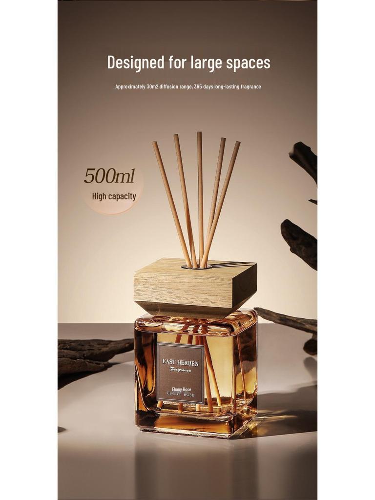 500ML Rattan Aroma Diffuser with Wooden Lid: Long-Lasting Scent for Home, Hotel, or Living Room.