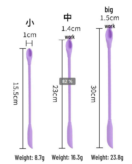 Dual-Head Silicone Spatula & Foundation Scraper - Light Bottle Tool