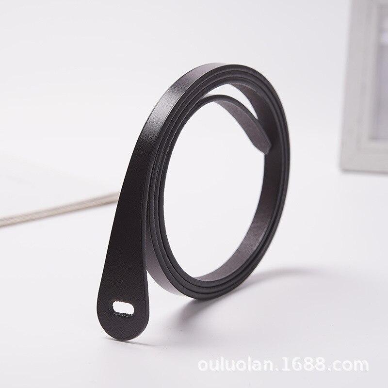 

Женский ремень, простой классический ремень из натуральной кожи, тонкие тонкие ремни для женщин, однотонный ремень для платья, джинсовый ременьLD075 110cm кофейный