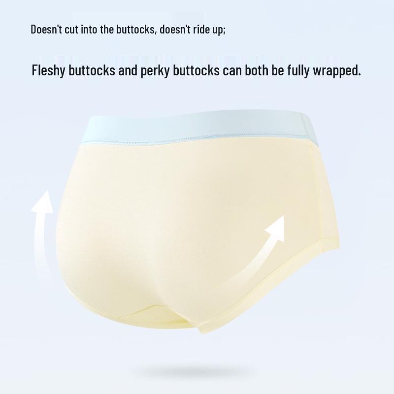 Modal 10A Antibacterial Seamless Mid-Waist Women's Panties - Extra Long Crotch, Breathable, Soft, Skin-Friendly Triangle Design for Summer.