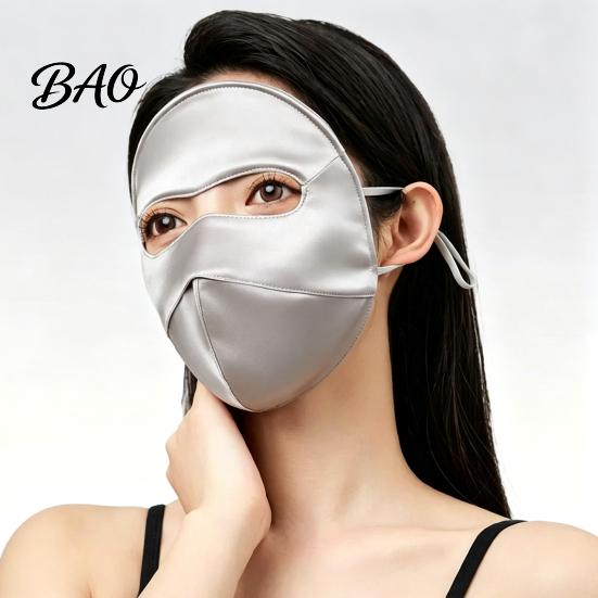 Protective Face Veil for Hiking Silk Full Mask Women, Breathable UV Protection Sun Shield Gear with Adjustable Straps Outdoor Running And Summer