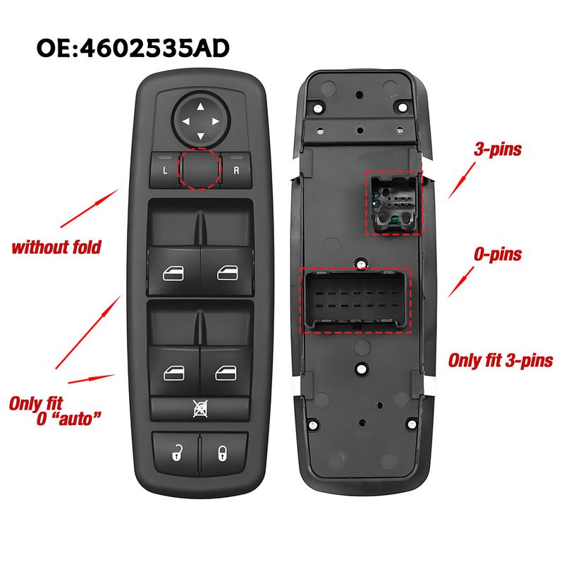 4602535AD 4602535AG 3-pin For Chrysler Jeep Grand Cherokee,Dodge Journey,Fiat Freemont,Power Master Window Control Switch Button