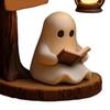 Miniture Cute Ghost Reading Lantern Home Office Desktop Ornament Night Light Creative Halloween Party Gift Novelty Decor Prop