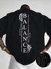 Vertical Red Balance Typography Print on Premium Soft Mens T shirt Perfect for Summer Streetwear and Casual Vibe