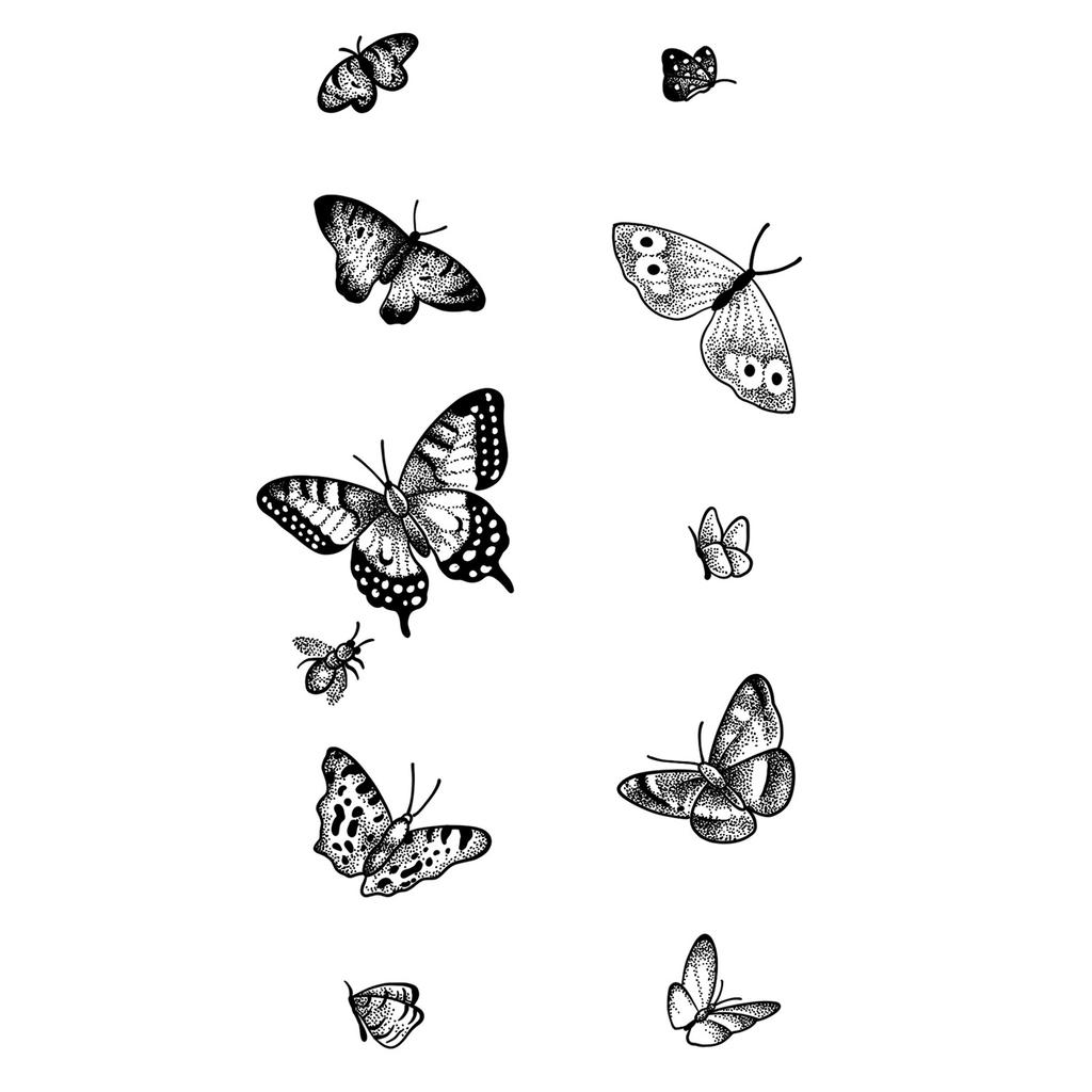 Simple Personality Spice Girl Three-Dimensional Butterfly Flower Wicker Collarbone Arm Tattoo Sticker