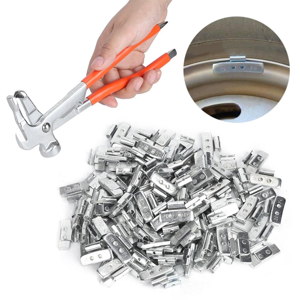 100 Stück 20g 0,71oz Aufsteckhaken Radwuchtblöcke P-Stil Reifengewicht Auswucht-Sortiment(Mit Radauswuchtzange )