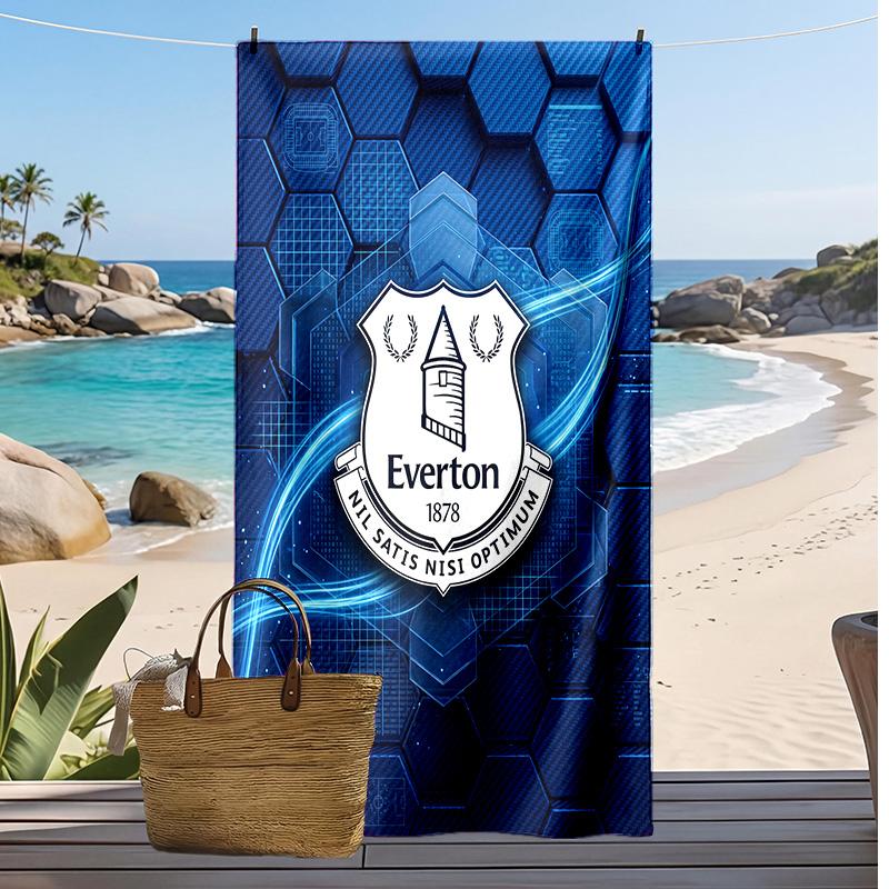 Everton Football Print Beach Towel, Large Soft Quick Dry Towel for Beach Camping Swimming