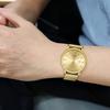 BUREI Men's Waterproof Analog Business Watch Milanese Mesh Band Stylish Date Black Gold