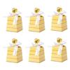 10/20pcs Paper Bee Favors Candy Boxes Gifts Box with White Ribbons for Kid Bee Birthday Party Baby Shower Wedding Party Supplies