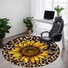 1pc Sunflower Print Chair Carpet for Office, Round Non-Slip Durable Large Size Office Carpet, Suitable for Office, Beautiful Decoration
