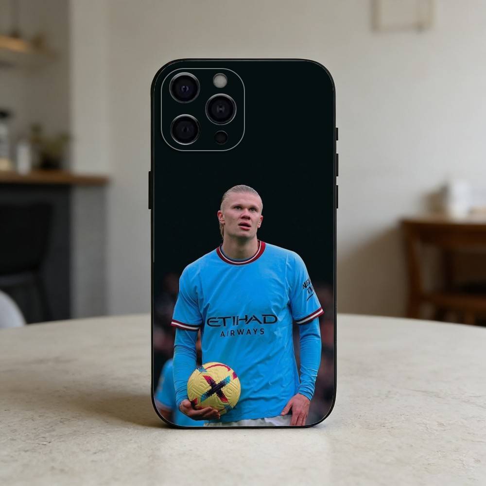 Football Star E-Erling H-Haaland Phone Case Silicone Black Soft For IPhone 17,16,15,14,13,12,11,SE,Plus Pro Max