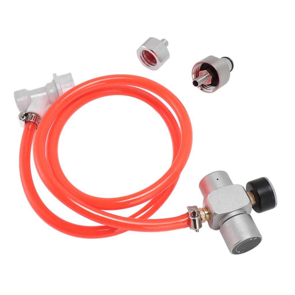 Automatischer Mini-Fassregler aus Edelstahl für Kaffee- und Limonadenfässer mit CO2-Druckregler (1 m rot)