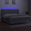 VidaXL Sommier à Lattes de Lit avec Matelas et LED, Lit Rembourré avec Tête de Lit, Lit Double, Lit Adulte de Chambre, 3138581