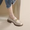 Weiwei Woman's British Style Slip-On Loafers: Thick-Soled, Thick-Heeled, Soft-Soled Leather Shoes