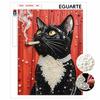 DIY Framed Pearl Painting Kit with Sophisticated Tuxedo Cat Portrait 5D Sparkling Bead Art Canvas Ready To Display Home Decor Gift Idea