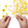 70Pcs Silicone Baby Teething Bead Set Daisy Hexagonal Shape Beads Food Grade for Newborn Diy Pacifier Chain Necklace Accessories