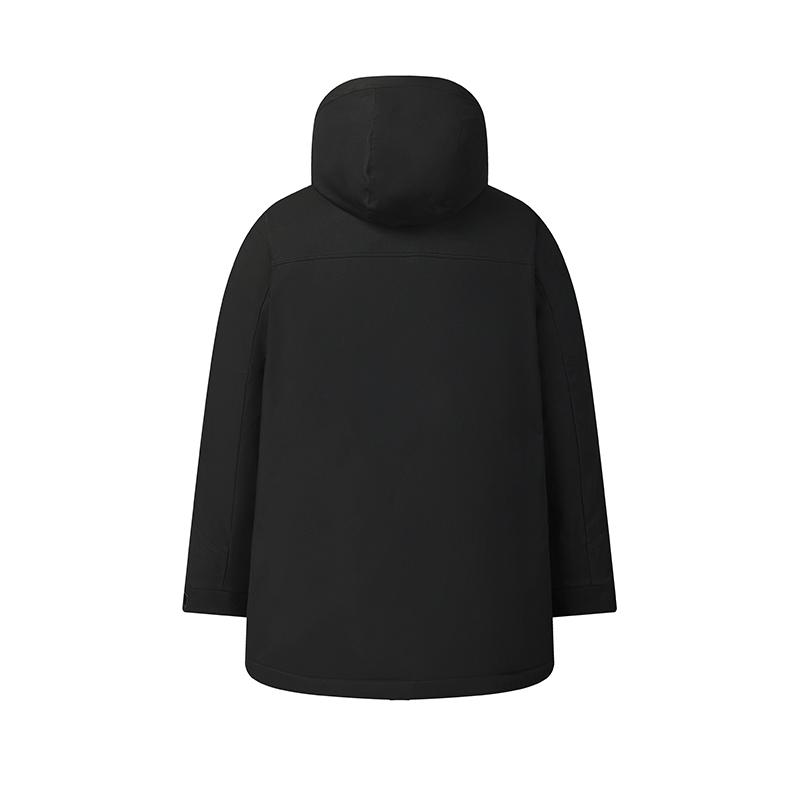 Fila Original Fashion Casual Versatile Mid-Length Hooded Down Jacket Men Outerwear Black F11M549902FBK